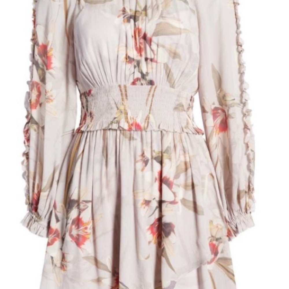 AllSaints Flowy Ruffle Thallo Kuroyuri Floral Print Ruffle Minidress 2